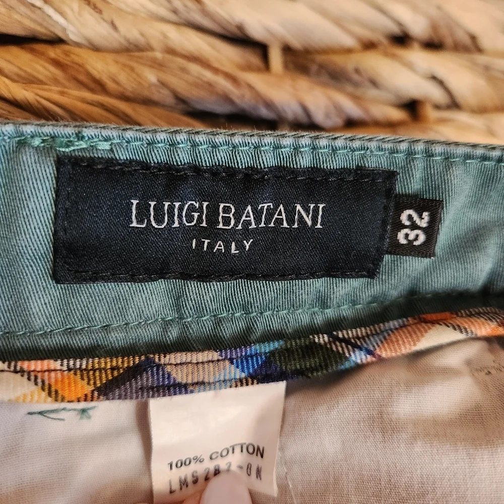 LUIGI BATANI ITALY MEN'S 100% COTTON CHINO PANT GREEN SIZE 32 ULTRA-SOFT EUC! - Picture 4 of 7